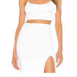 REVOLVE: Catie Fitted Midi Skirt in White, NWT
